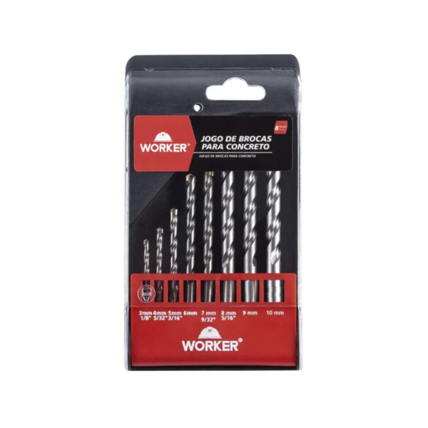 Jogo Brocas Concreto 08pcs Worker