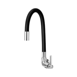 TORNEIRA DE COZINHA BICA FLEXÍVEL 5/8 BLACK 1/4 VOLTA PAREDE 1868 C 70 RAINHA