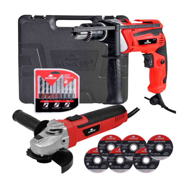 Worker Kit Esmerilhadeira Furadeira 127v 24pc