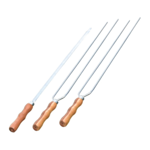 Kit Churrasco C/ 3 Espetos Prata 85cm